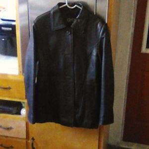 Women's leather winter coat